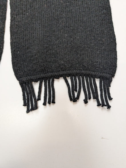 Écharpe Polo Ralph Lauren 100% Laine Mérinos Noire Logo Marron
