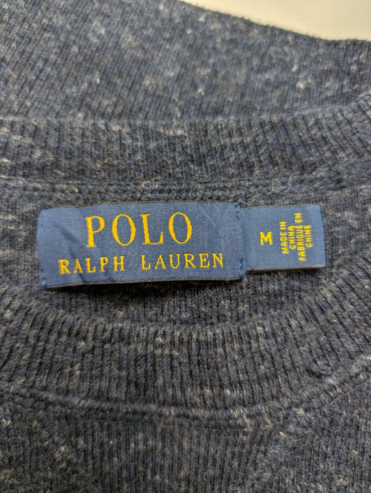 Pull Polo Ralph Lauren Marine Moucheté - Style Sweat-Shirt - Taille M - NEUF