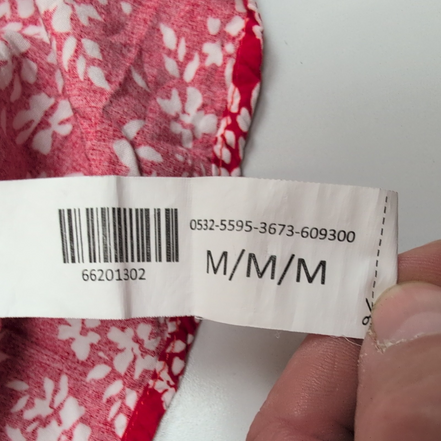Robe d'été Femme M Rouge Floral Viscose Boutonnée Bretelles Réglables