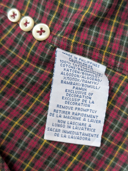 Chemise Ralph Lauren Bordeaux à Carreaux Manches Longues - Taille S