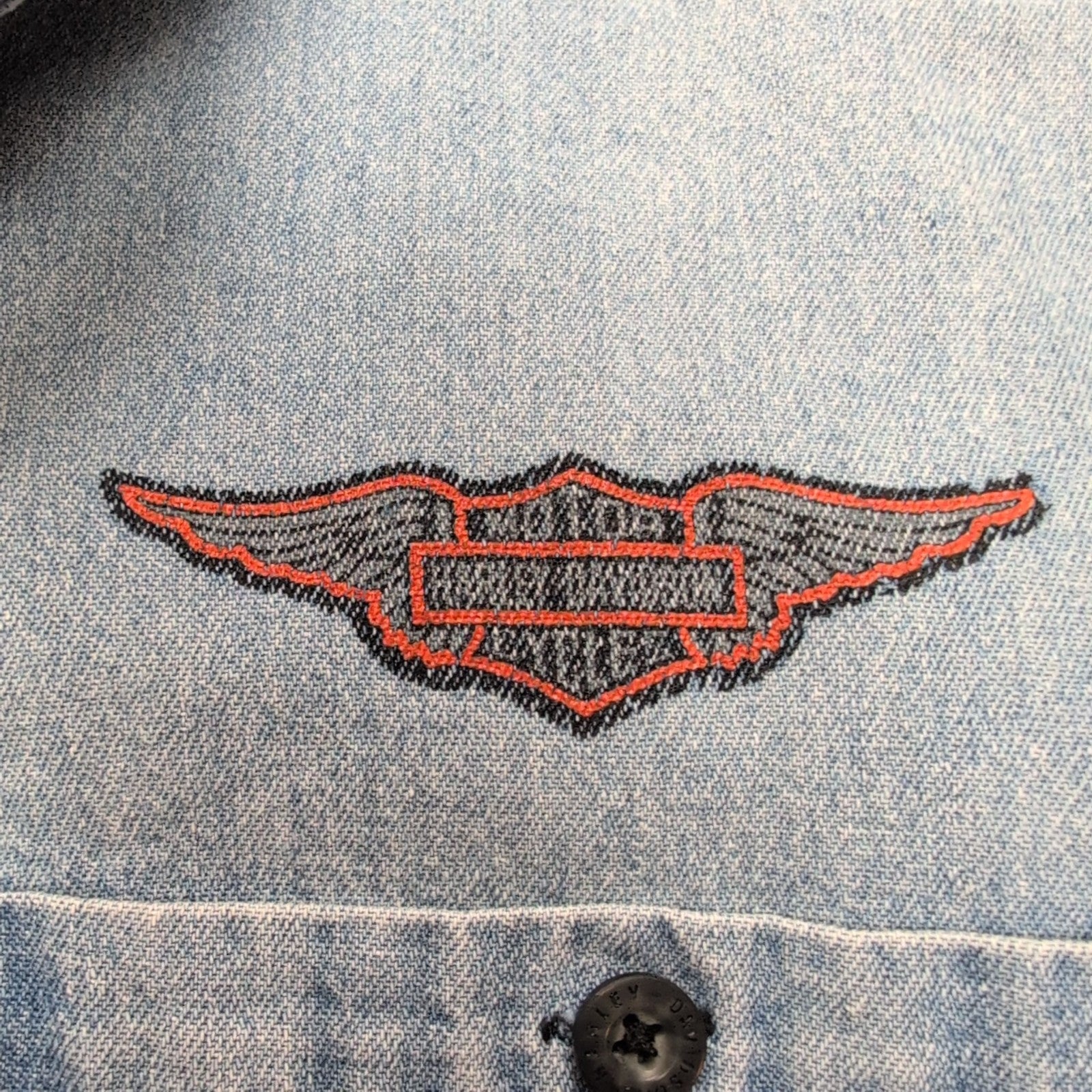 Chemise Harley Davidson Jean XL Dos Imprimé Vintage 100% Coton