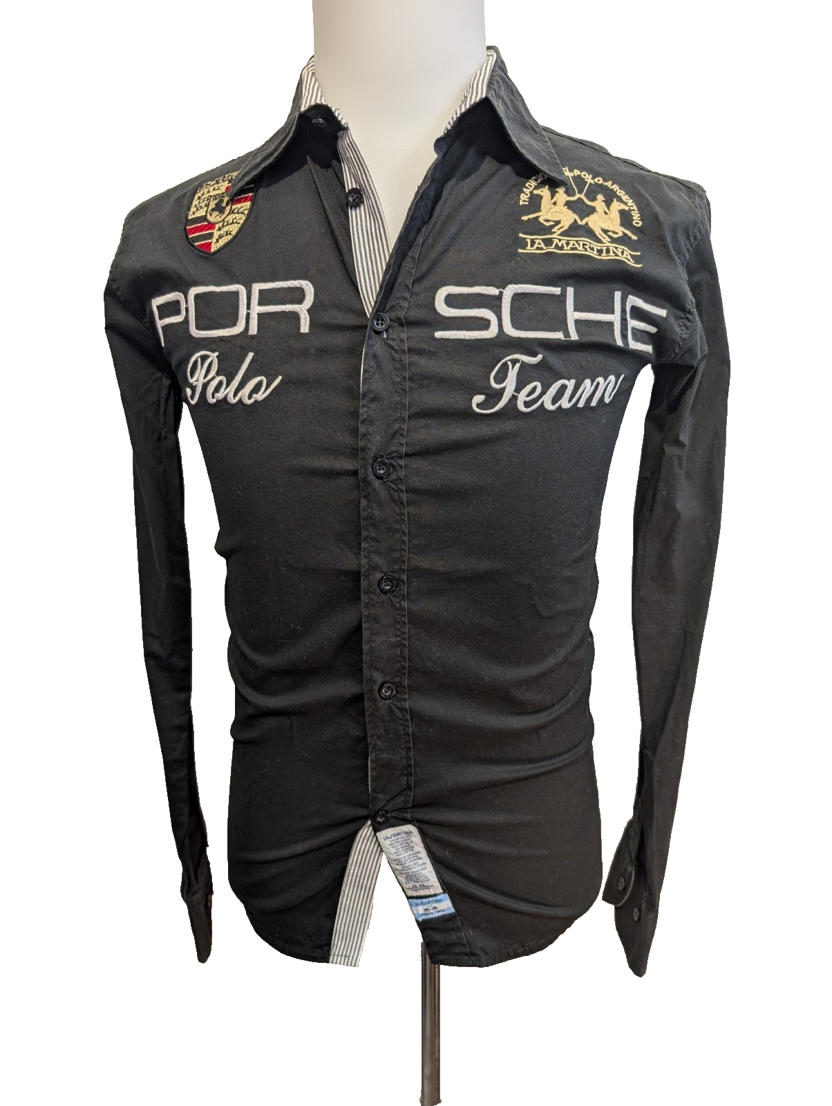 Chemise La Martina x Porsche Noire Stretch - Taille S (Coupe ajustée)