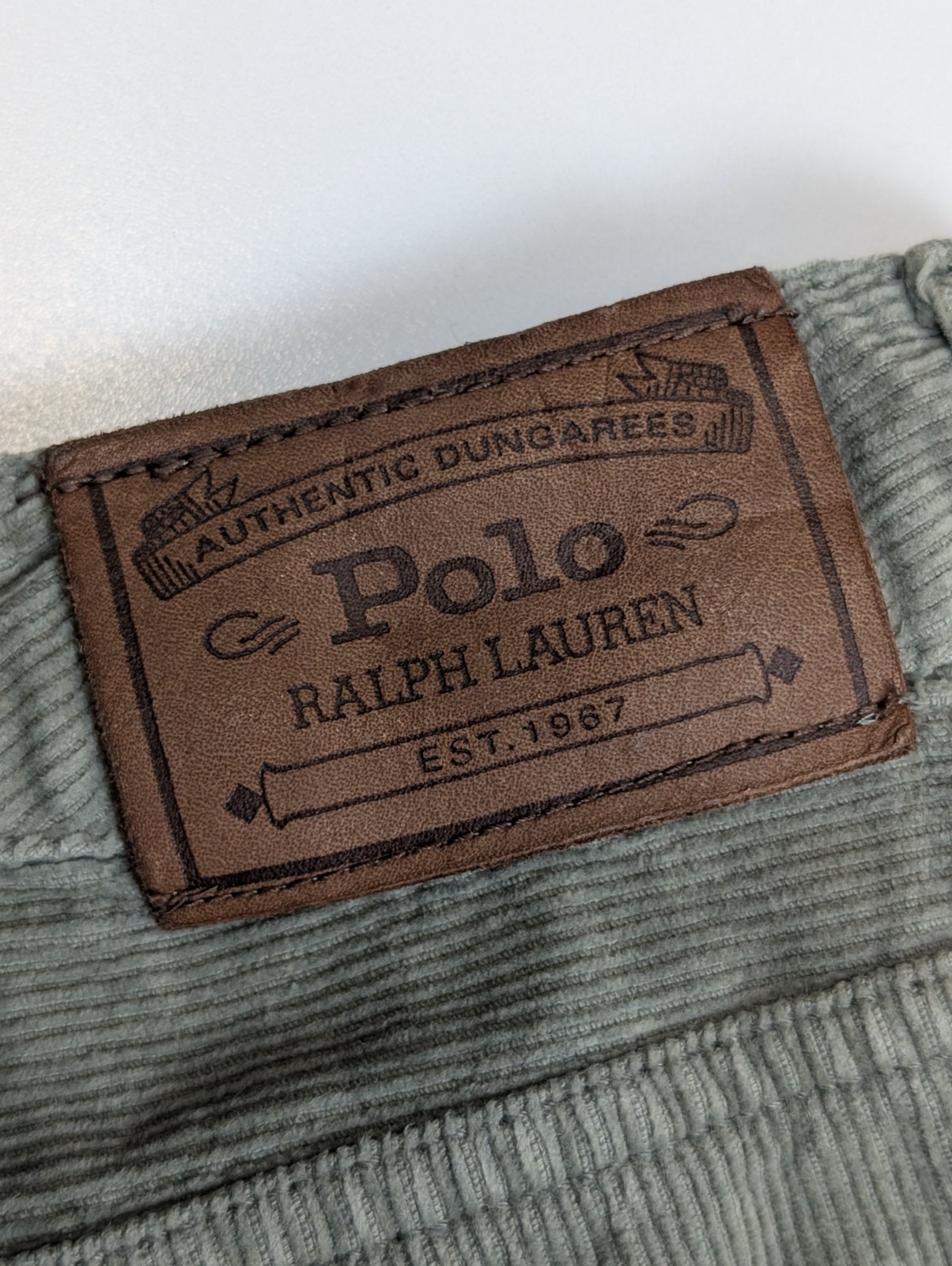 Pantalon Velours Côtelé Polo Ralph Lauren W28 L28 Gris Homme Vintage Jean