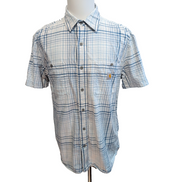 Chemise Carhartt L Relaxed Fit Carreaux Bleu Manches courtes 2 Poches Coton