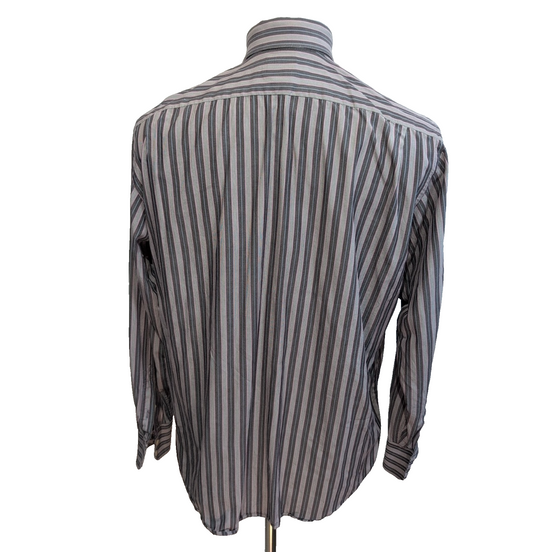 Chemise Lacoste L Rayures Marron Rose Bleu Coton Logo Poche manches longues