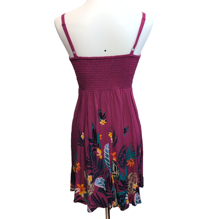 Robe d'été Femme S Viscose Violet Floral Tropical Bretelles Réglables