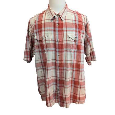 Chemise Wrangler Manches Courtes Rouge et Blanche à Carreaux à Poches Taille 2XL