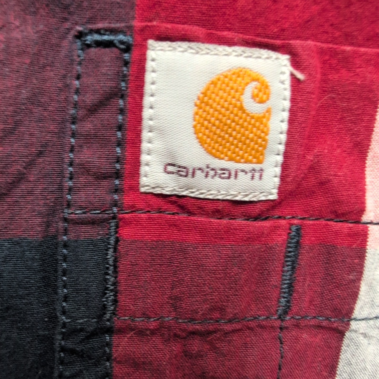 Chemise Carhartt Relaxed Fit XL Rouge Carreaux Manches Courtes