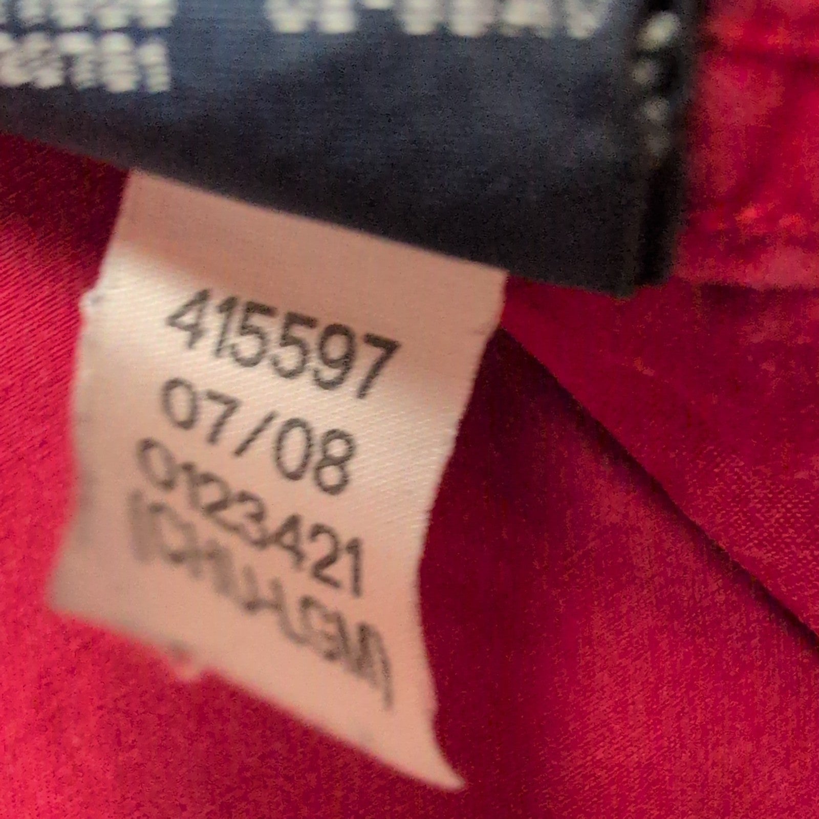 Chemise Tommy Hilfiger Rouge XLTG Made in Laos Logo Brodé Coton Poche