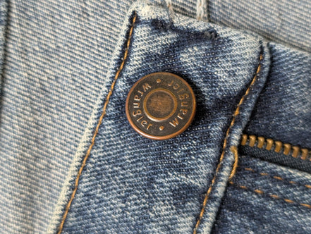 Jean Wrangler Homme Vintage Bleu W35 L29 Denim Épais Stretch Robuste Confort