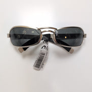 Lunettes de soleil Y2K Rectangulaires Gris Satiné Branches Larges Robustes