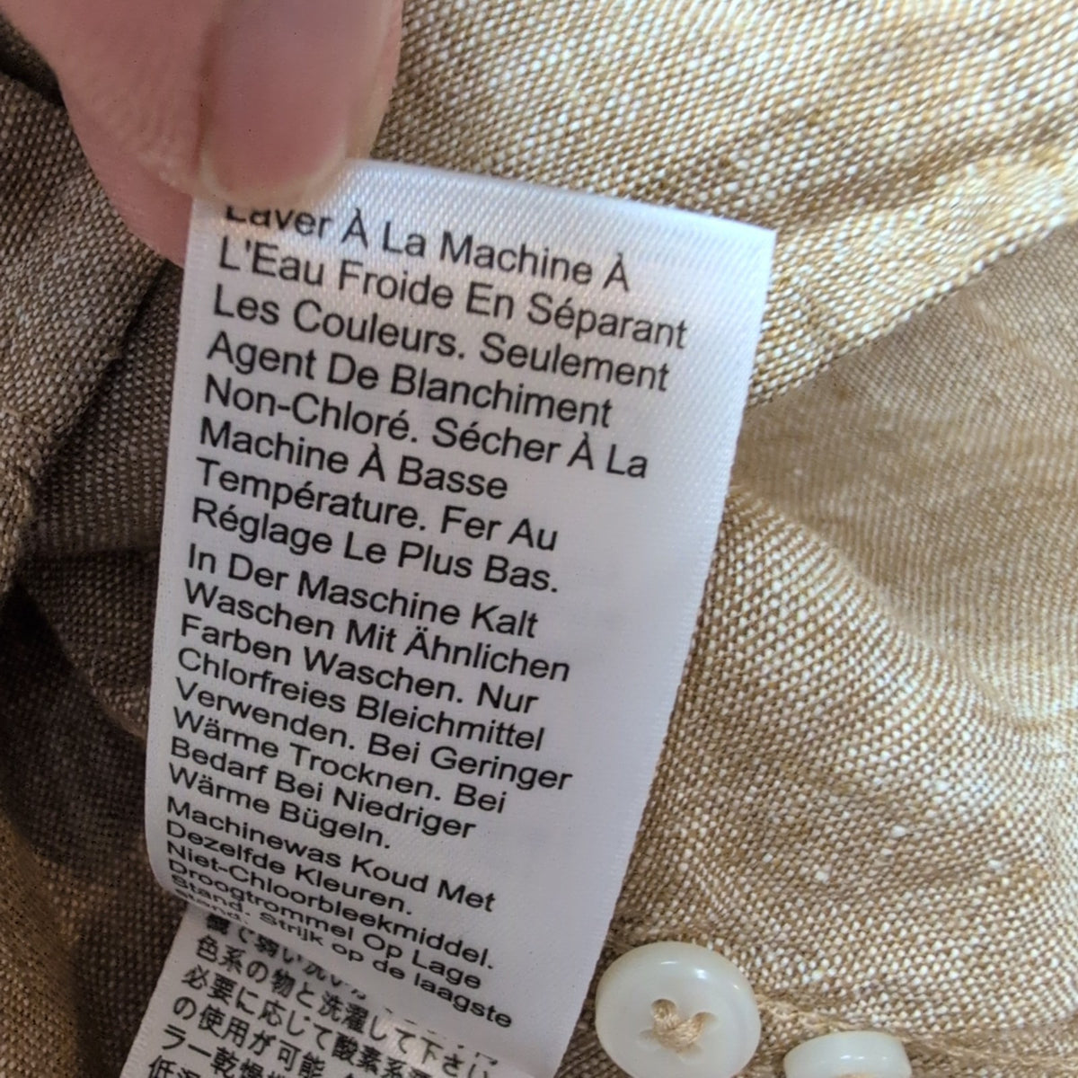 Chemise J.Crew Slim Fit M L Marron Clair Irish Linen Baird McNutt manches long