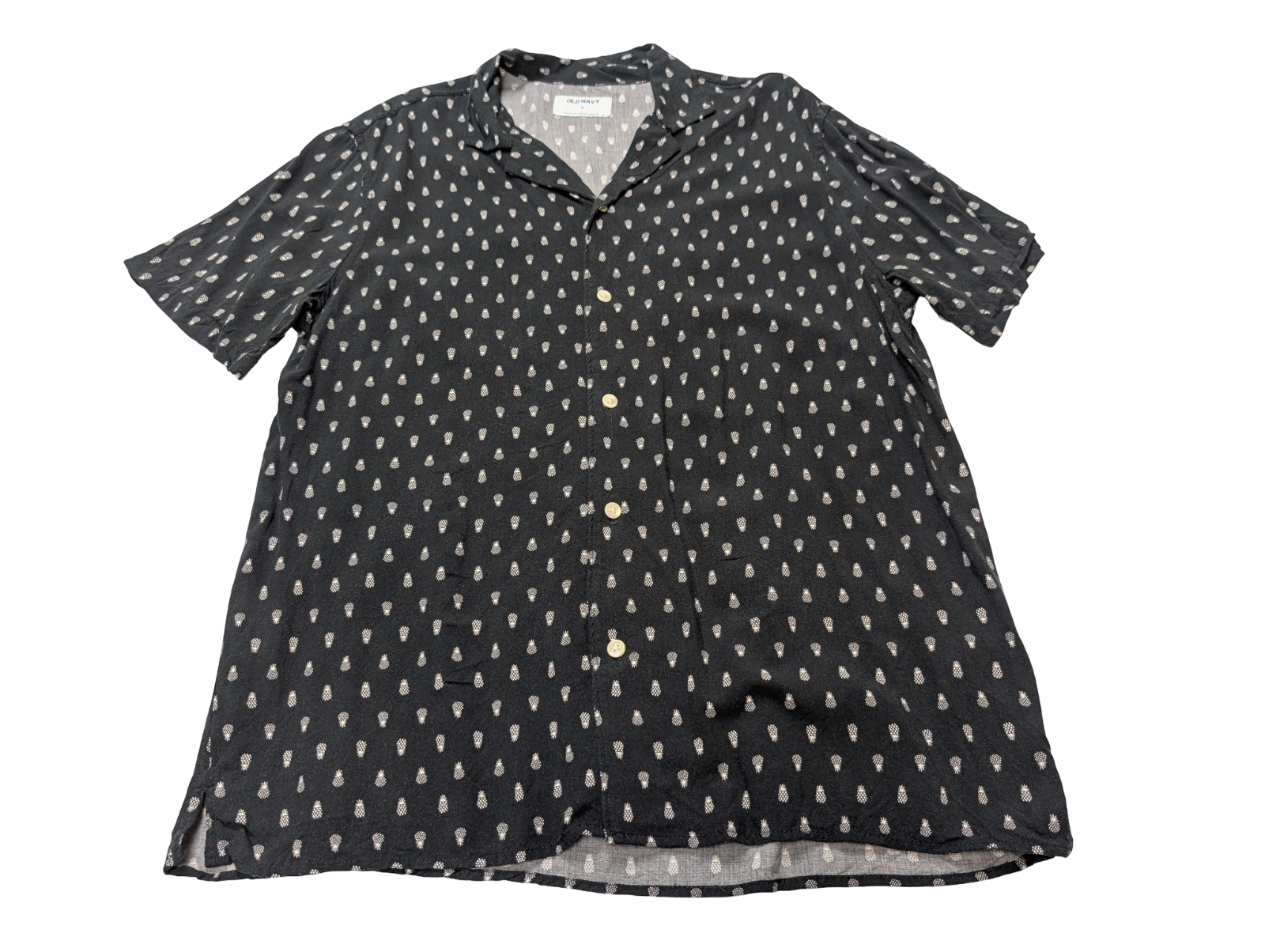 Chemise hawaïenne Old Navy noir et blanche ananas taille M