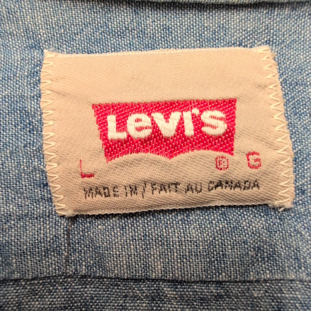 Chemise Levi's L Western Jean Bleu Made in Canada 2 Poches Coton