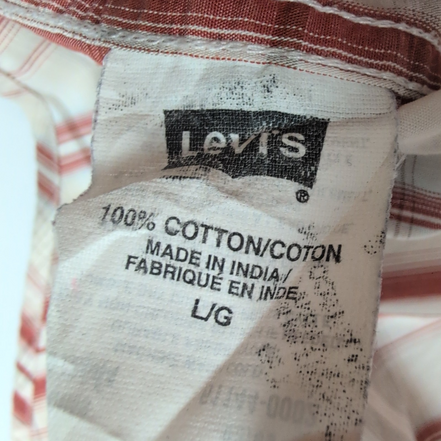 Chemise Levi's Western vintage rouge blanc carreaux Bouton pression coton M