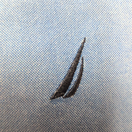 Chemise Nautica Oxford bleu uni Hong Kong coton taille M/L logo brodé