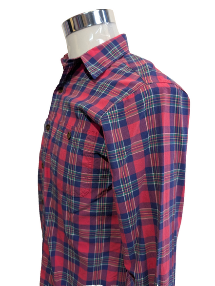 Chemise Polo Ralph Lauren Shirt S Tartan Rouge Bleu Vert Sans Logo Col Classique