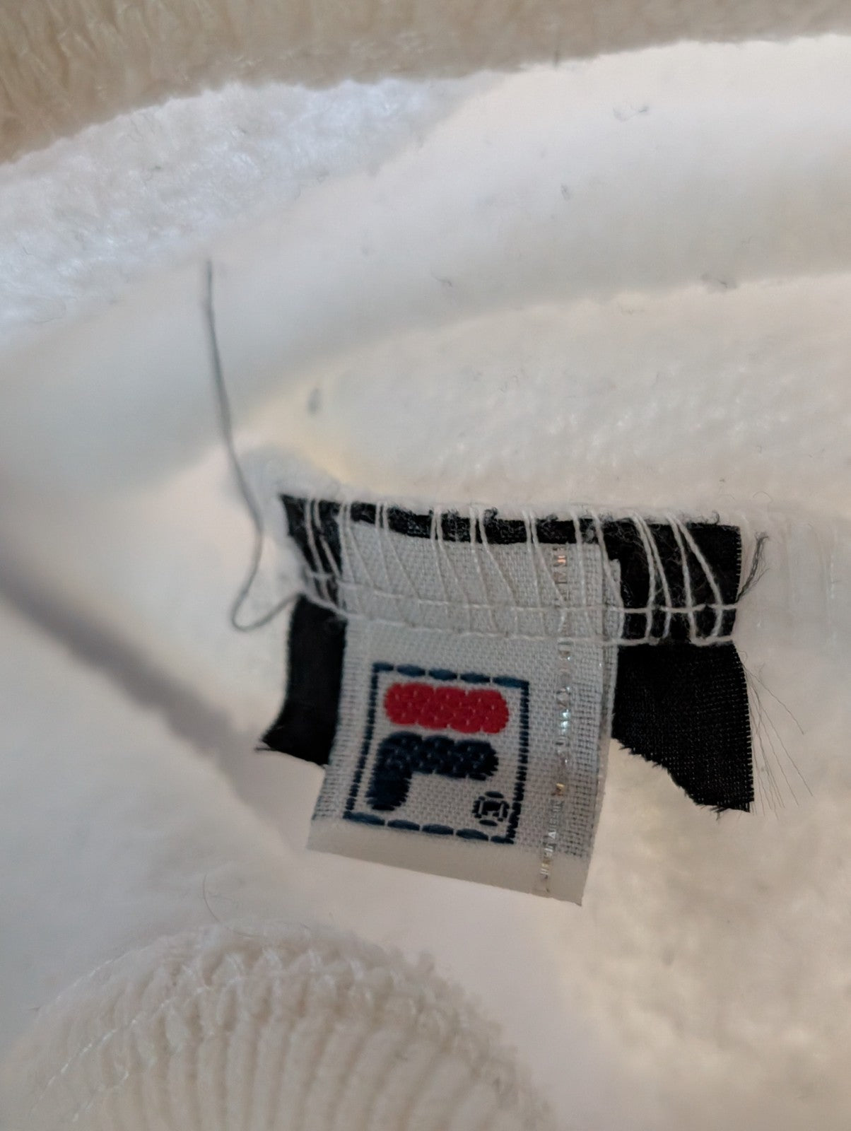 🤍 Sweat Fila Col Zippé Logo Brodé T. L - Blanc Vintage Sportswear