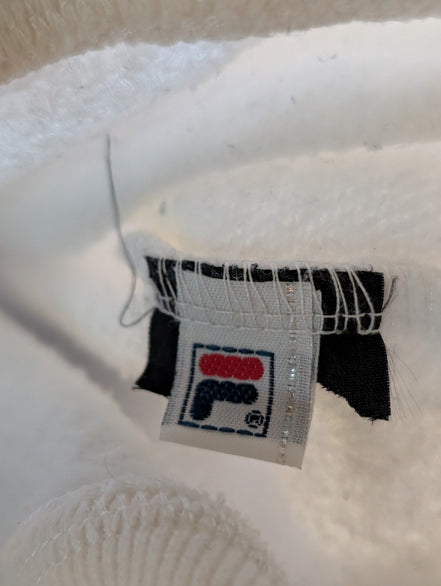 🤍 Sweat Fila Col Zippé Logo Brodé T. L - Blanc Vintage Sportswear