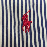 Chemise Ralph Lauren XL Bleue Rayures Logo Rouge Classic Fit Button Down Shirt