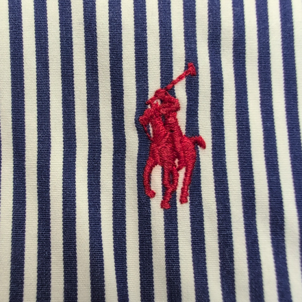 Chemise Ralph Lauren XL Bleue Rayures Logo Rouge Classic Fit Button Down Shirt