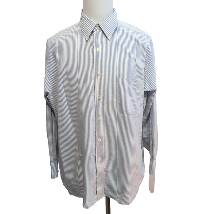 Chemise Chaps bleu rayures manches longues 1 poche XL XXL