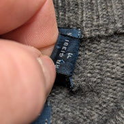 Pull Polo Ralph Lauren Gris Logo Violet - 100% Laine d'Agneau - L - ÉTAT NEUF