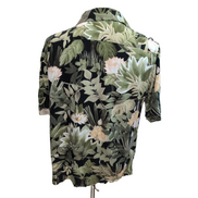 Chemise Hawaïenne Manches Courtes H&M Viscose Floral Kaki Noir M
