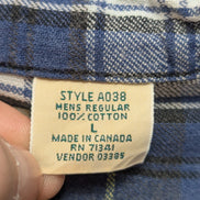 Chemise Surchemise L.L.Bean T.L Doublée Flanelle Toile/Jean Vert Vtg