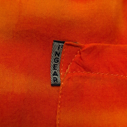 Chemise Hawaïenne IN GEAR M Rayonne Orange Palmiers Surf Manches Courtes