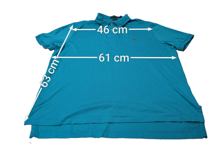 Polo manches courtes Polo Ralph Lauren XL bleu turquoise Pima logo multicolore