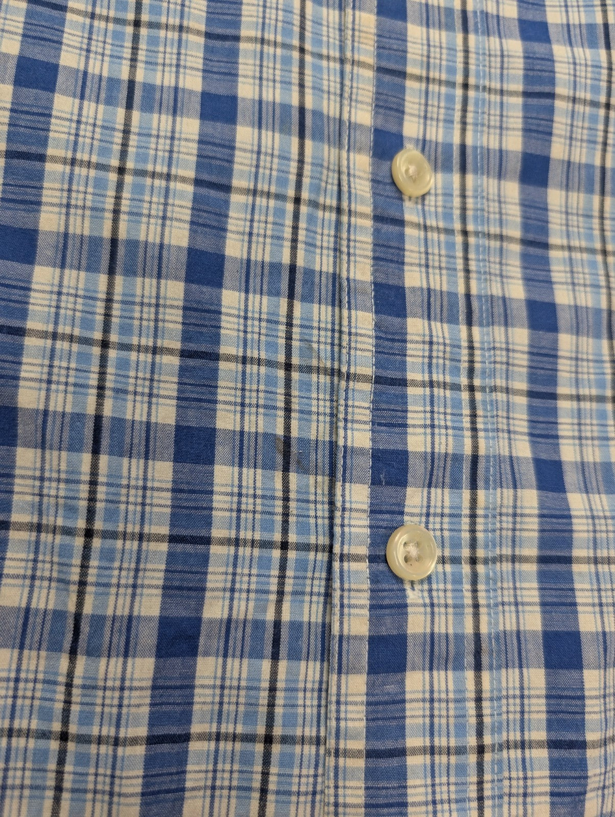 Chemise Chaps manches courtes bleu à carreaux taille L #229msch
