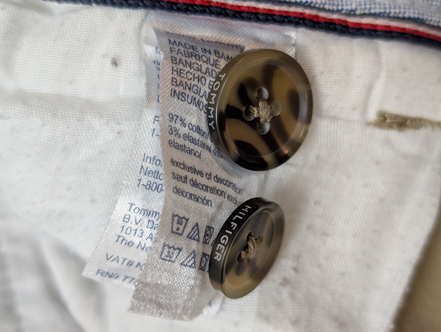 Pantalon Chino Tommy Hilfiger Coupe Regular Stretch Crème W38 L34