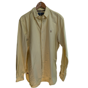 Chemise Ralph Lauren jaune uni logo marron taille L #2506