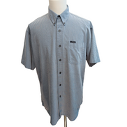 Chemise Chaps Ralph Lauren L Bleu Clair Carreaux Logo Rayonne Manches Courtes