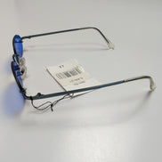 Bar-On® Lunettes de Soleil Ovales Bleues Y2K Branches Fines Métal Rimless