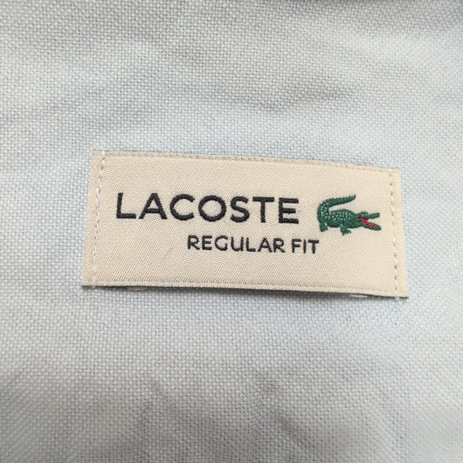 Chemise Lacoste Vintage XL Bleu Clair Regular Fit Poche manches courtes
