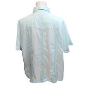 Chemise Mojito Cuba Panama Lin Vert Pâle 4 Poches Taille 3XL manches courtes