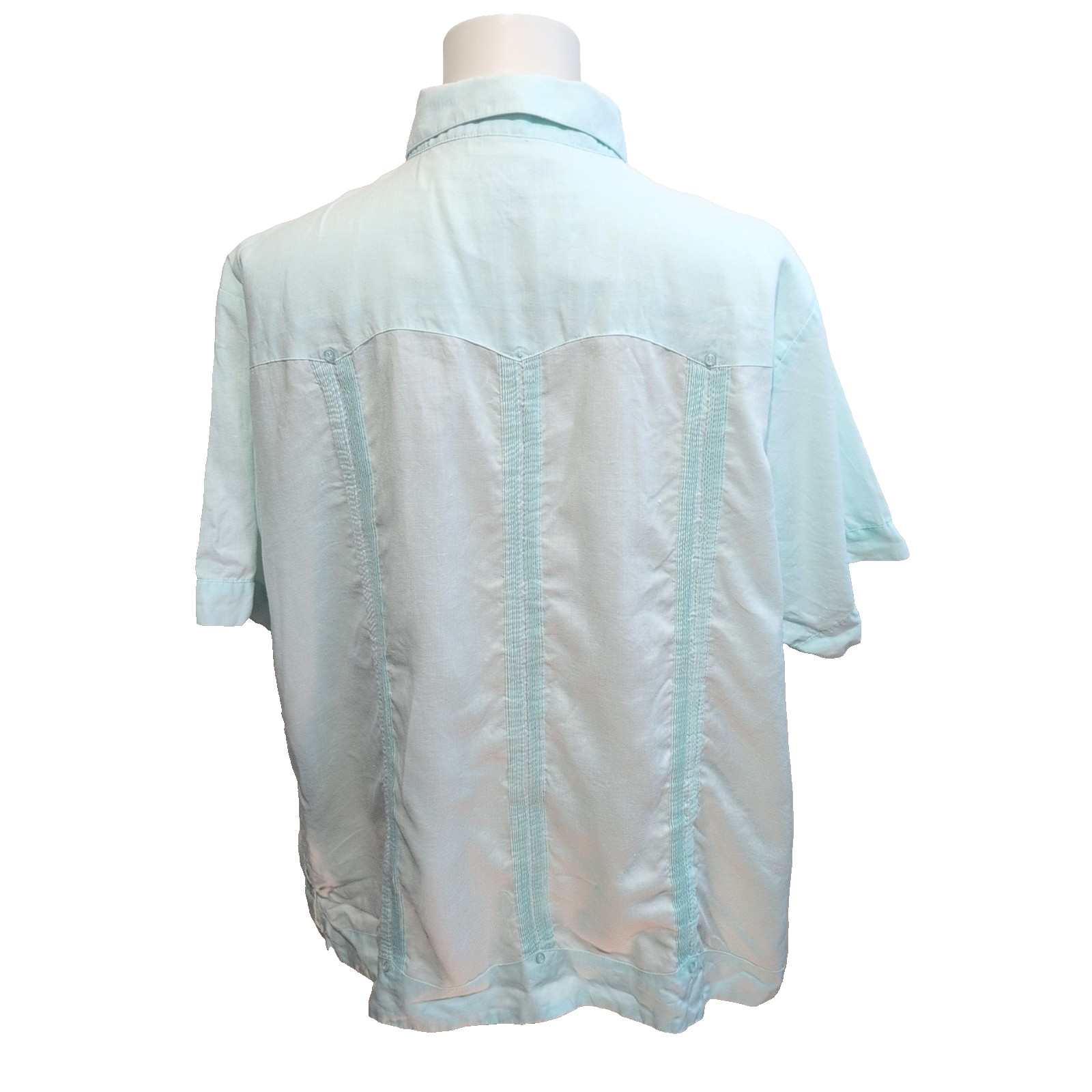 Chemise Mojito Cuba Panama Lin Vert Pâle 4 Poches Taille 3XL manches courtes