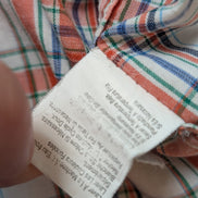 Chemise CHAPS orange manches courte à carreaux taille L 1 poche homme