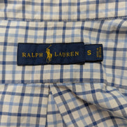Ralph Lauren Chemise Homme S Bleu Blanc Gingham Manches Longues Logo Bleu Marine