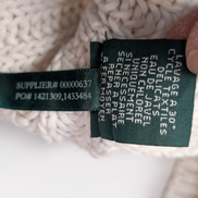 Pull Lauren Ralph Lauren femme L blanc écru maille ajourée col roulotté