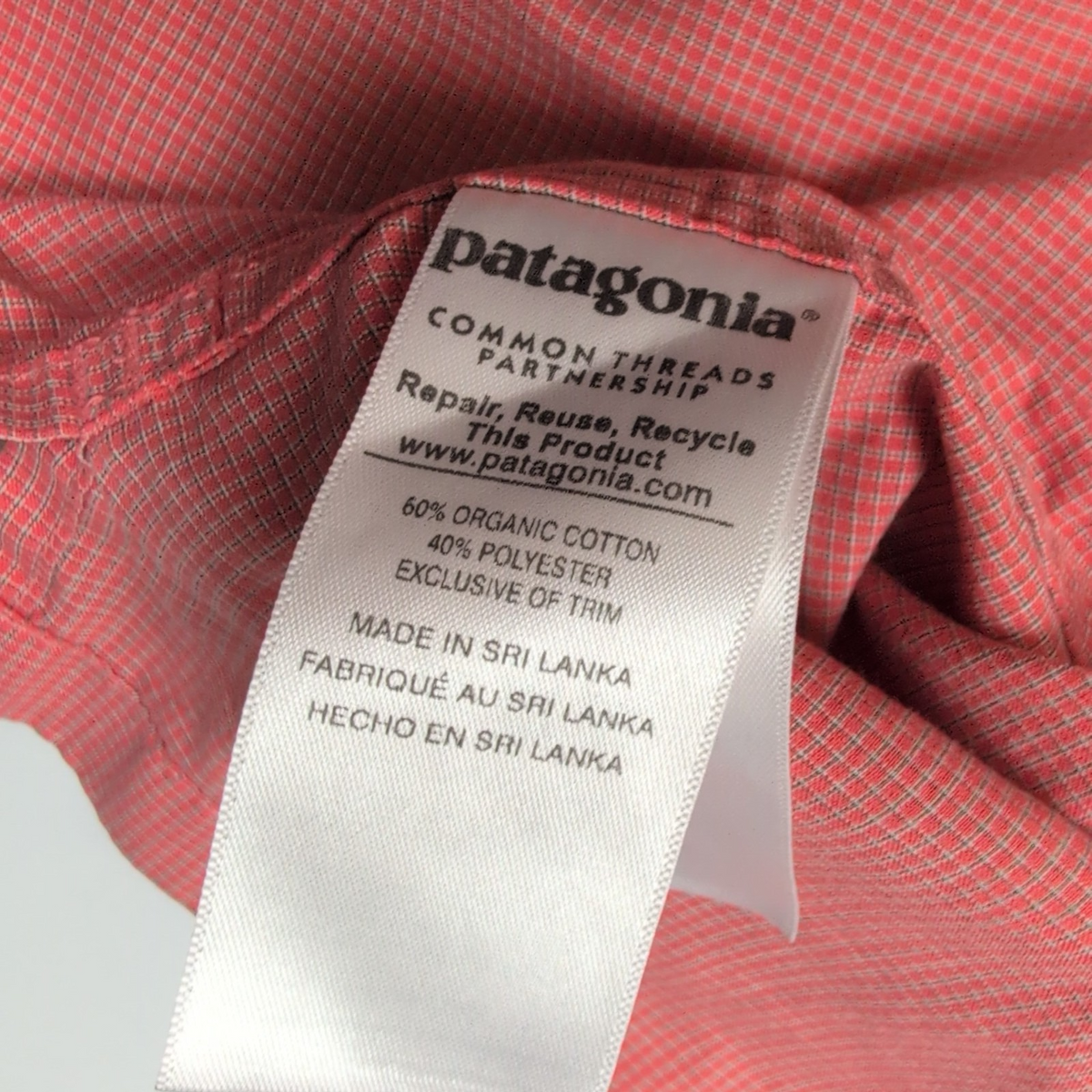 Patagonia Chemise Manches Courtes Rouge Micro Carreaux Homme Taille L