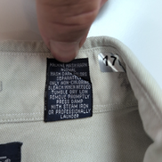 Chemise Lands' End XL Regular Oxford Gris 100% Coton Made in Hong Kong