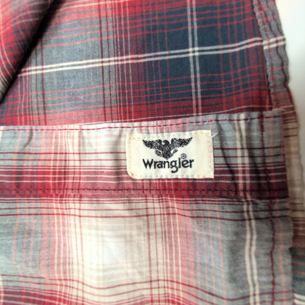 Chemise Wrangler Comfort Flex Stretch à Carreaux Bleu Blanc Rouge Taille M