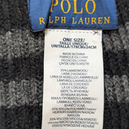 Écharpe Polo Ralph Lauren Côtelée Noire Logo Rouge Laine d'Agneau Mix
