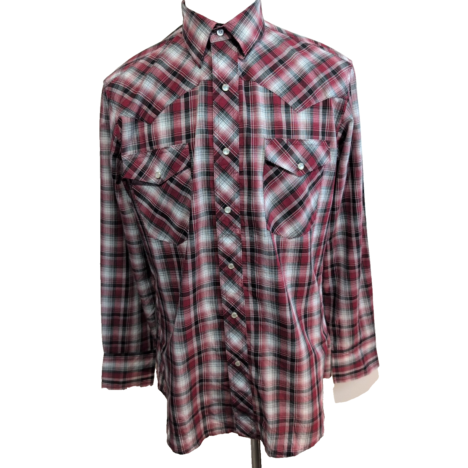 Chemise WRANGLER Western à Carreaux Rouges avec Poches Manches Longues T. M