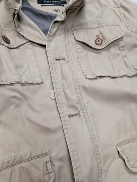 Marc O'Polo Veste Blouson Coton Crème Beige M Capuche Col Field Jacket | 313BSR
