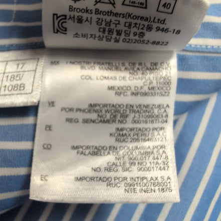 Chemise Brooks Brothers XL Regular Fit Bleu Rayures 100% Coton
