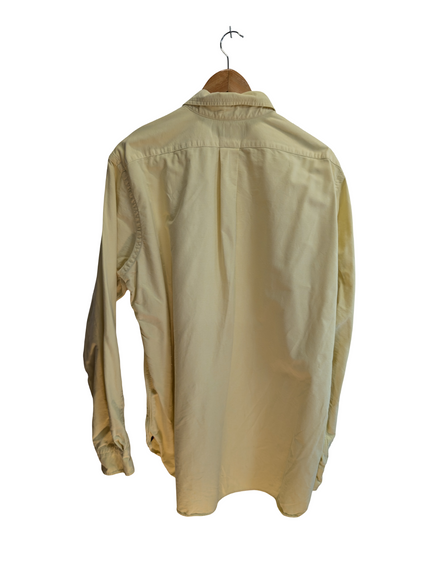Chemise Ralph Lauren jaune uni logo marron taille L #2506